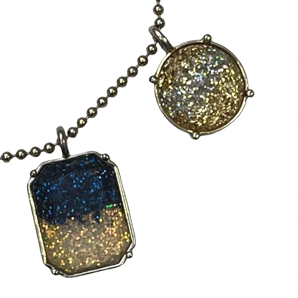 J Crew Glitter Resin Charm Necklace Crewcuts